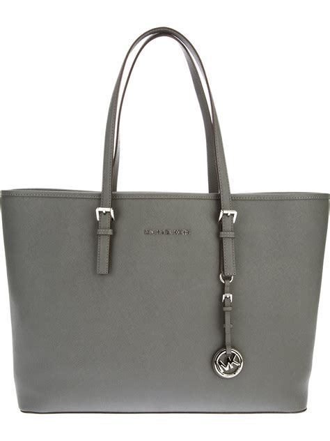 michael kors shoulder tote grey|Michael Kors shopper tote.